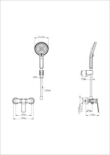 Смеситель для душа Wonzon & Woghand WW-B2585-BGG тёмный графит