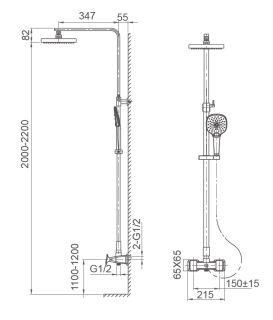 Душевая стойка Wonzon & Woghand Shakespeare WW-654602-CR хром