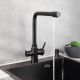 Смеситель для кухни РМС SUS125BL-017F-015 с подключением фильтра чёрный