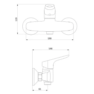 Смеситель для ванны и душа Damixa Jupiter 772000001 хром
