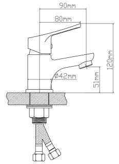 Смеситель для раковины BOOU B8290-1J хром