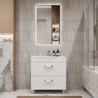 Тумба под раковину напольная Velvex Orlando tn.ORL.CLA.80.2Y белый матовый, 80 см