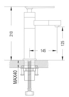 Смеситель для раковины Shevanik S6601H с поворотным носиком чёрный/хром