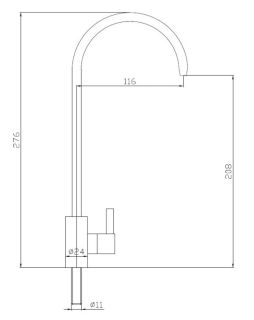Кран на одну воду Haiba HB4184 сталь