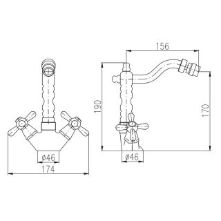 Смеситель для биде Rav Slezak Morava MK320.5/9 хром