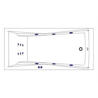 Гидромассажная ванна WHITECROSS Palace 0104.180080.100.LINE.GL 180x80 см Line золото