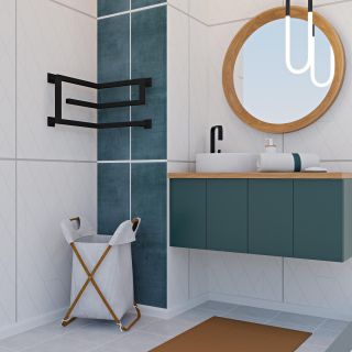 Полотенцесушитель электрический Indigo Korfu DGK30-40-40BRRt угловой 30x40 см чёрный муар