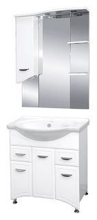 Зеркальный шкаф с подсветкой Misty Дрея 75см левый белый