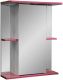 Зеркало-шкаф с подсветкой Stella Polar Колор-1 55см красный SP-00000196