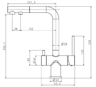 Смеситель для кухни Paulmark Serpentine Se213222-418 чёрный металлик