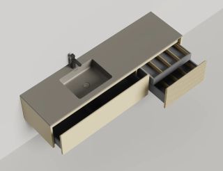 Подвесная тумба Salini Domino 27D118IN 180см эмаль под встраиваемую раковину