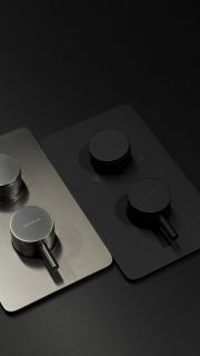 Встраиваемый смеситель для душа Boheme Cell 134-2-B термостатический чёрный матовый